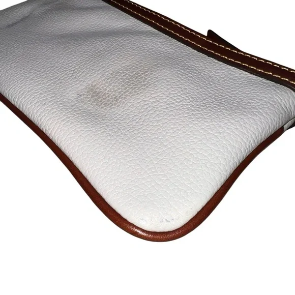 {Dooney & Bourke Cream & Brown Leather Wristlet Convertible Strap} - Picture 5 of 10